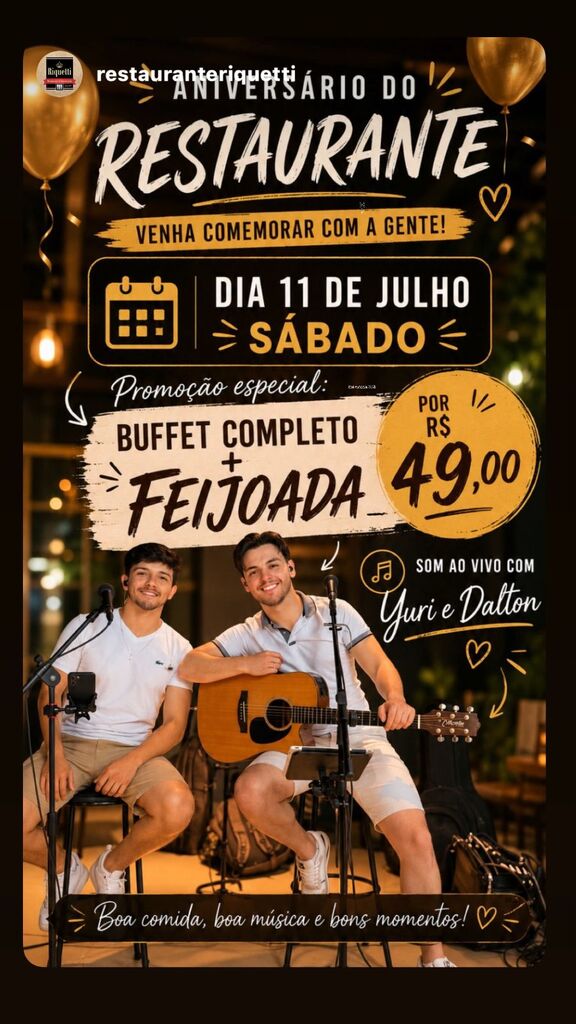 Restaurante Riquetti celebra 49 anos com programação especial e promoções imperdíveis em Capinzal