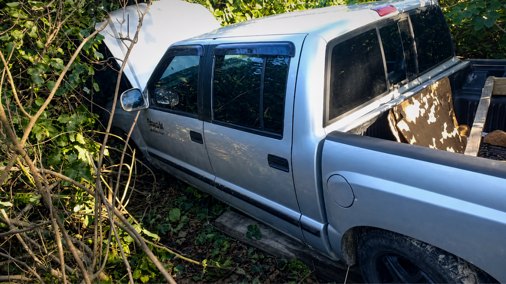 Carro furtado é encontrado atolado e sem três rodas em área de dunas de Imbituba