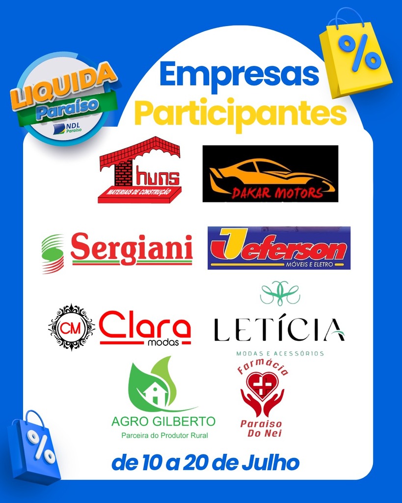 Liquida Paraíso movimenta o comércio local com ofertas especiais de 10 a 20 de julho