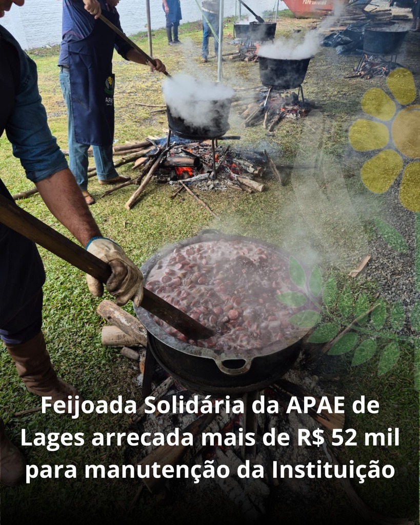 Feijoada Solidária da APAE de Lages arrecada mais de R$ 52 mil para manutenção da Instituição