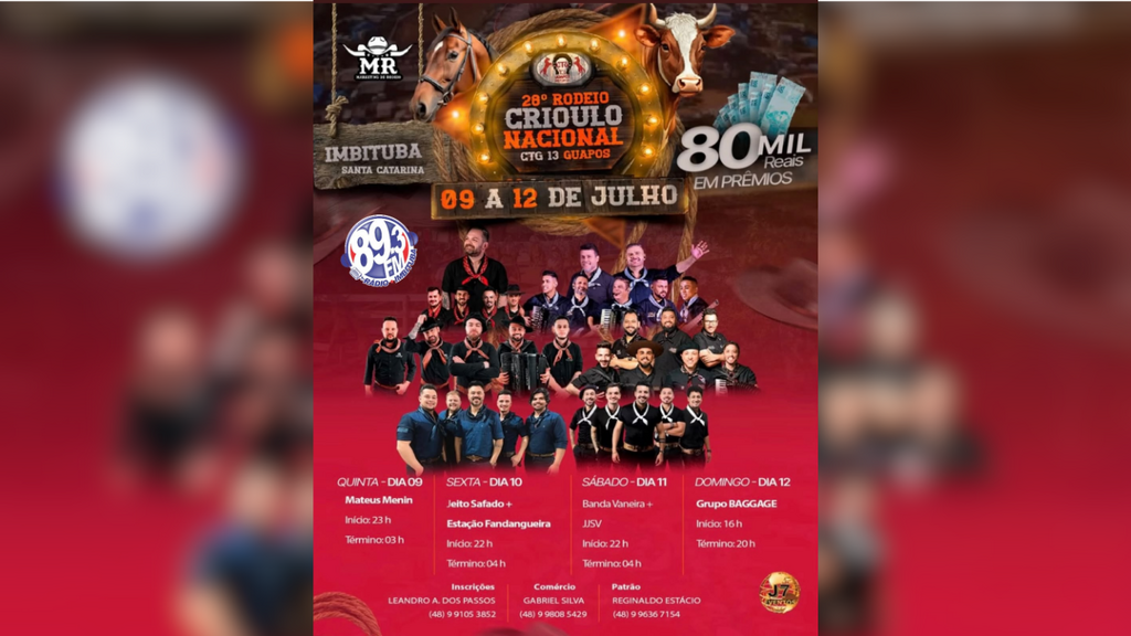 28º Rodeio Crioulo Nacional movimenta Imbituba com quatro dias de tradição gaúcha