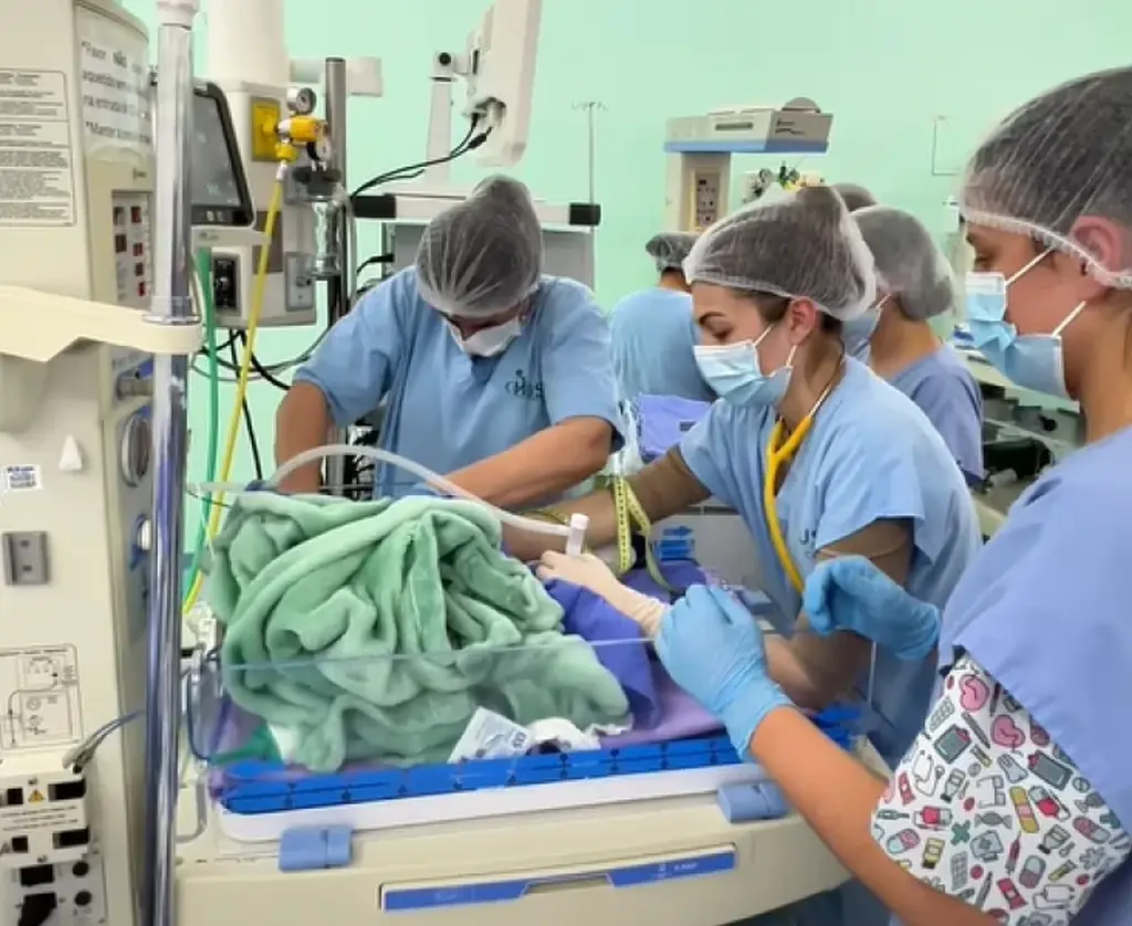 Hospital Universitário Santa Terezinha celebra nascimento de trigêmeos em Joaçaba