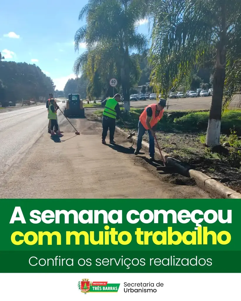 Urbanismo e Limpeza Pública iniciam a semana com ações e manutenções em vários pontos do município