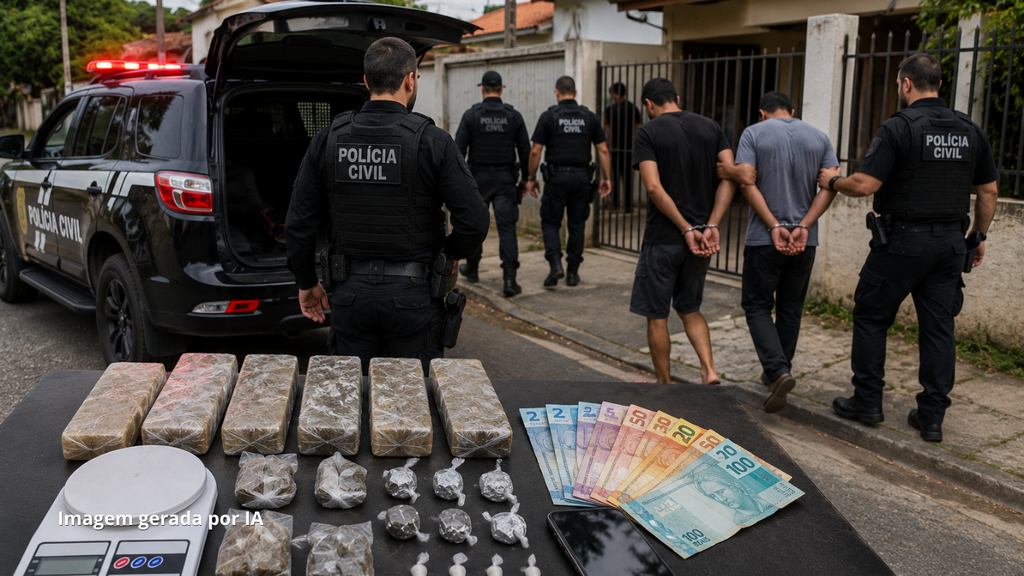 Cinco suspeitos são presos durante operação contra o tráfico em Garopaba