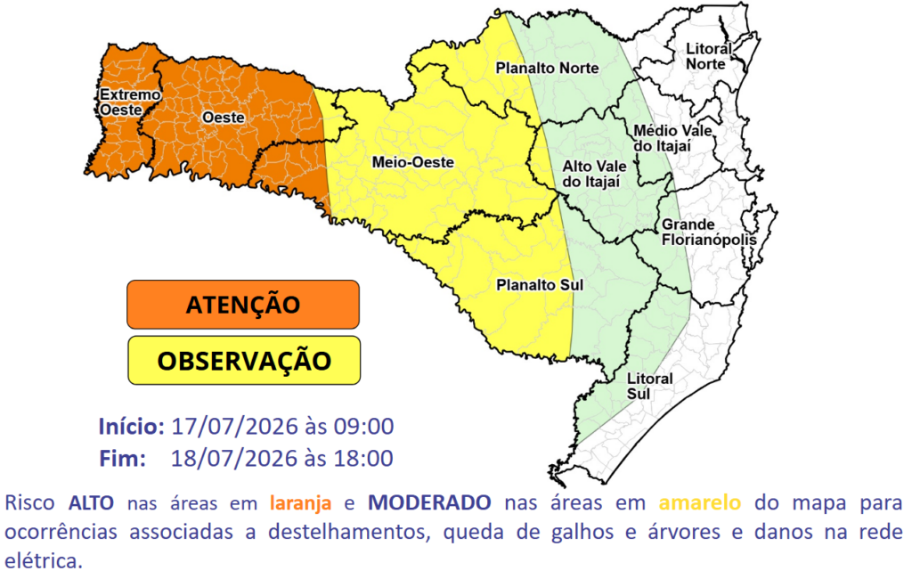 Vento com intensidade moderada a forte entre esta sexta-feira e o sábado