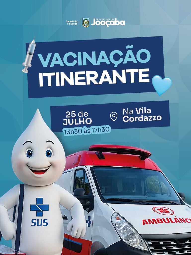 Vacinação Itinerante leva imunização à Vila Cordazzo no Sábado (25)
