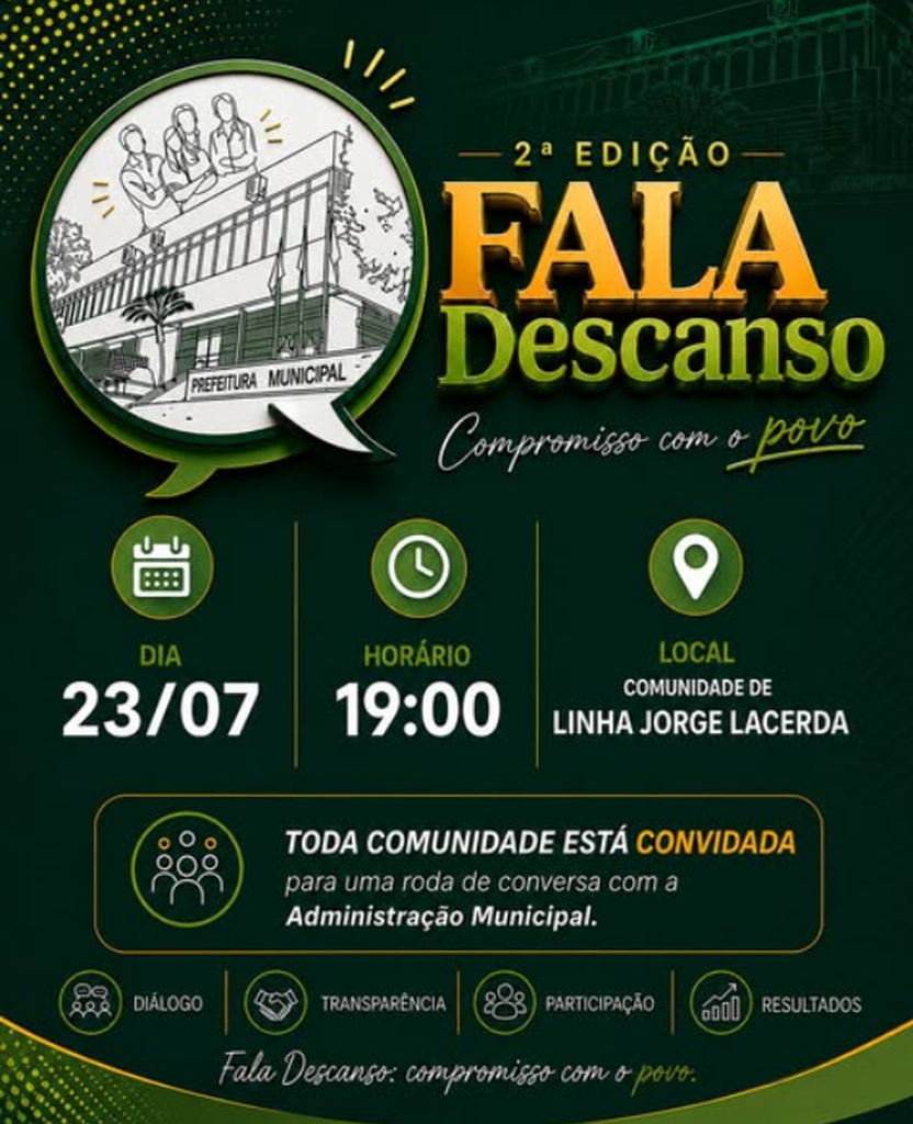 Encontro da 2ª edição do Fala Descanso será nesta quinta-feira