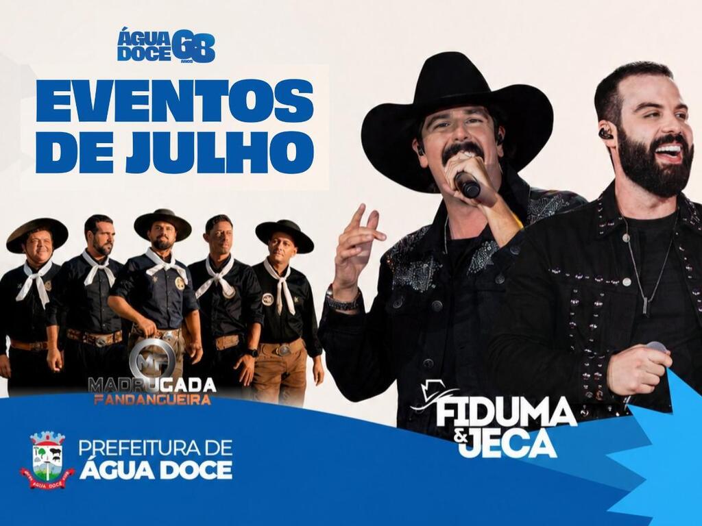 Água Doce celebra 68 anos com programação especial e shows gratuitos durante o fim de semana