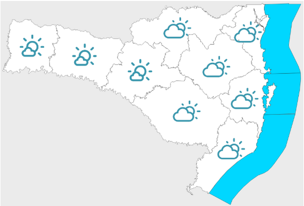 Confira a previsão do tempo para os próximos dias em SC
