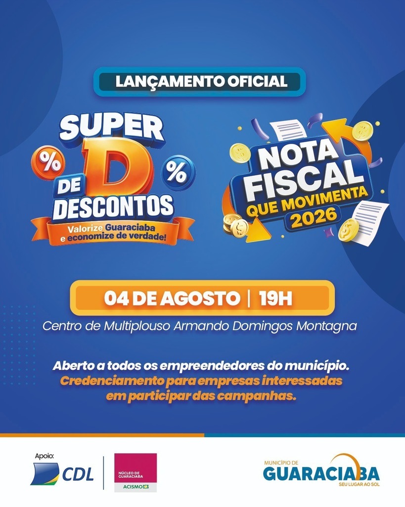 Lançamento das campanhas para fortalecer o comércio local acontece nesta terça