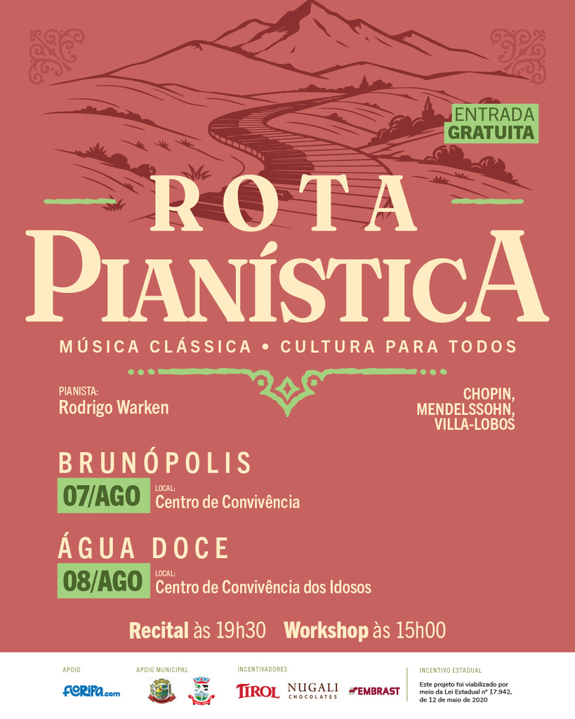 Projeto leva concertos gratuitos de  piano ao Meio-Oeste catarinense