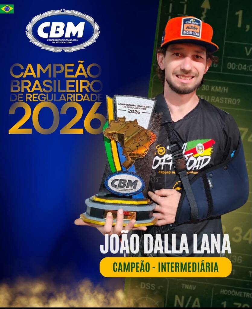 Luzernense conquista o Brasil: João Dalla Lana é campeão nacional de Enduro de Regularidade.