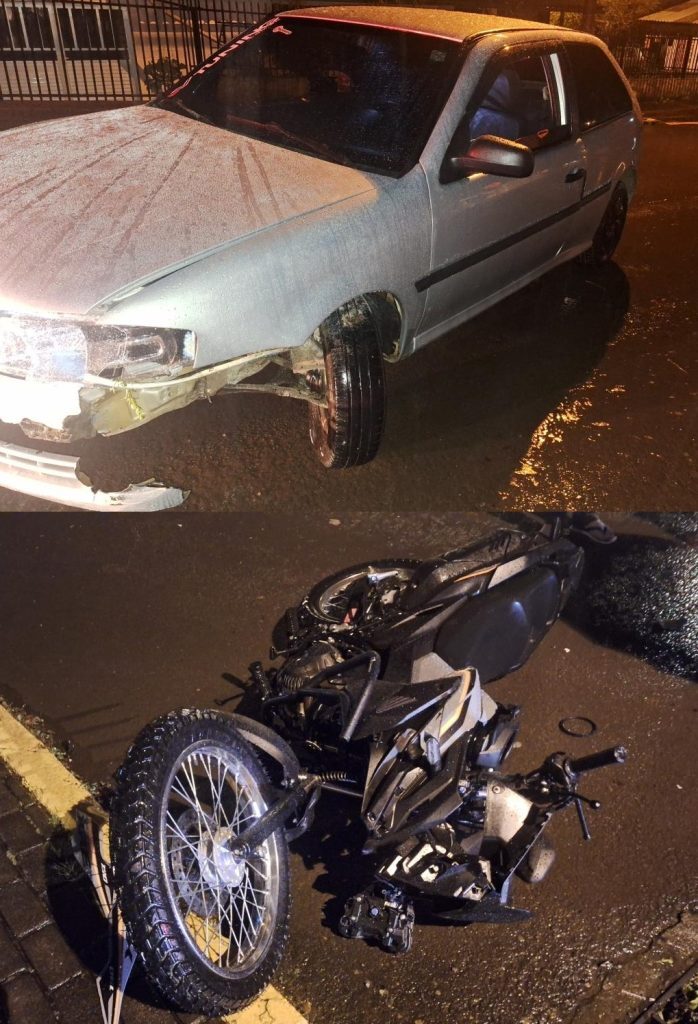 Motorista embriagado e sem habilitação é preso após provocar acidente com motociclista em Campos Novos