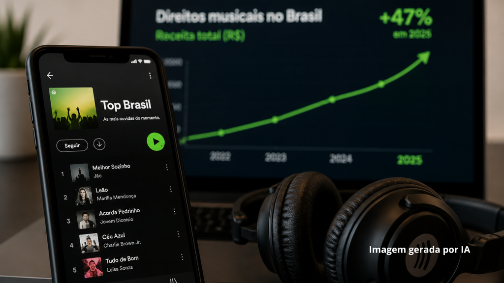 Streaming ganha força e leva mercado de direitos musicais a marca inédita no Brasil