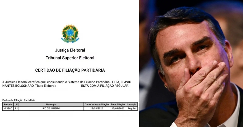 Flávio aparece no TSE filiado ao Missão; PL diz não ter conseguido registrar candidatura e fala em fraude