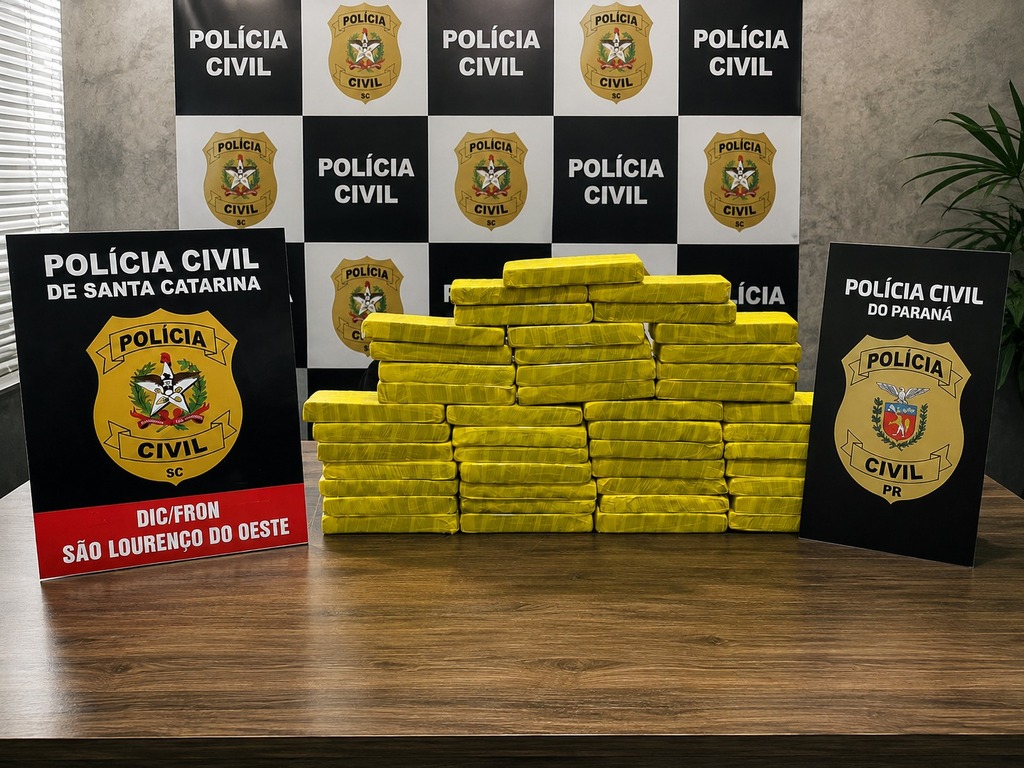 Quase 30 kg de maconha são apreendidos dentro de mala de carro na SC-157