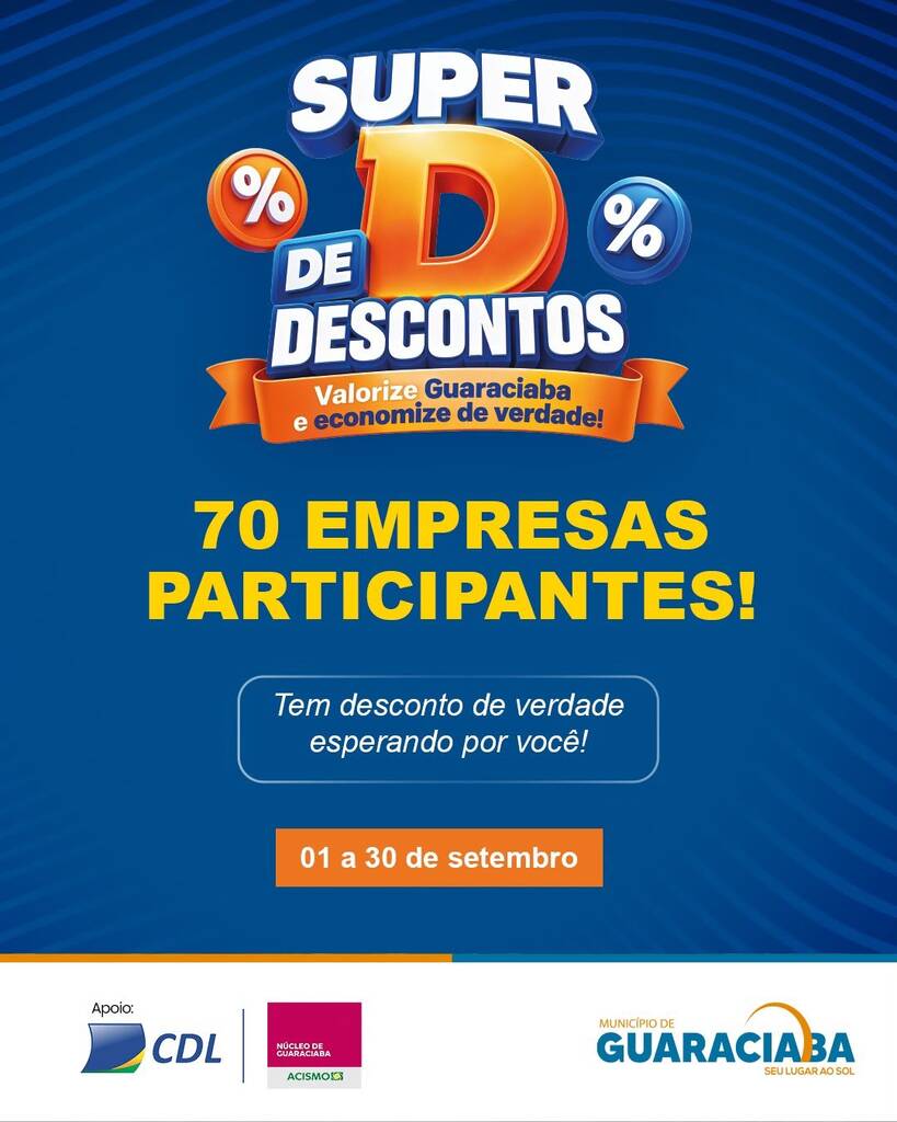 Super D de Descontos terá 70 empresas credenciadas em Guaraciaba