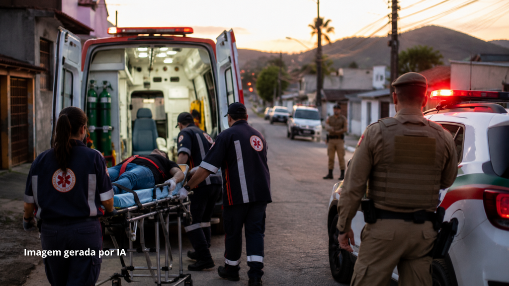 Foto Gerada Por IA - Dois surtos em menos de duas horas mobilizam equipes de emergência em Imbituba