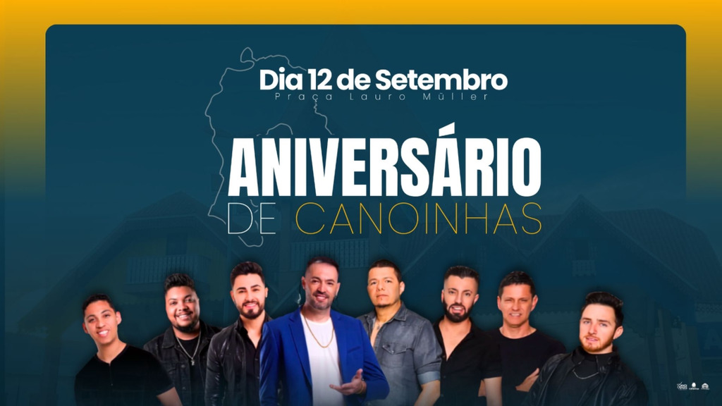 Canoinhas terá programação de aniversário no dia 12 de setembro