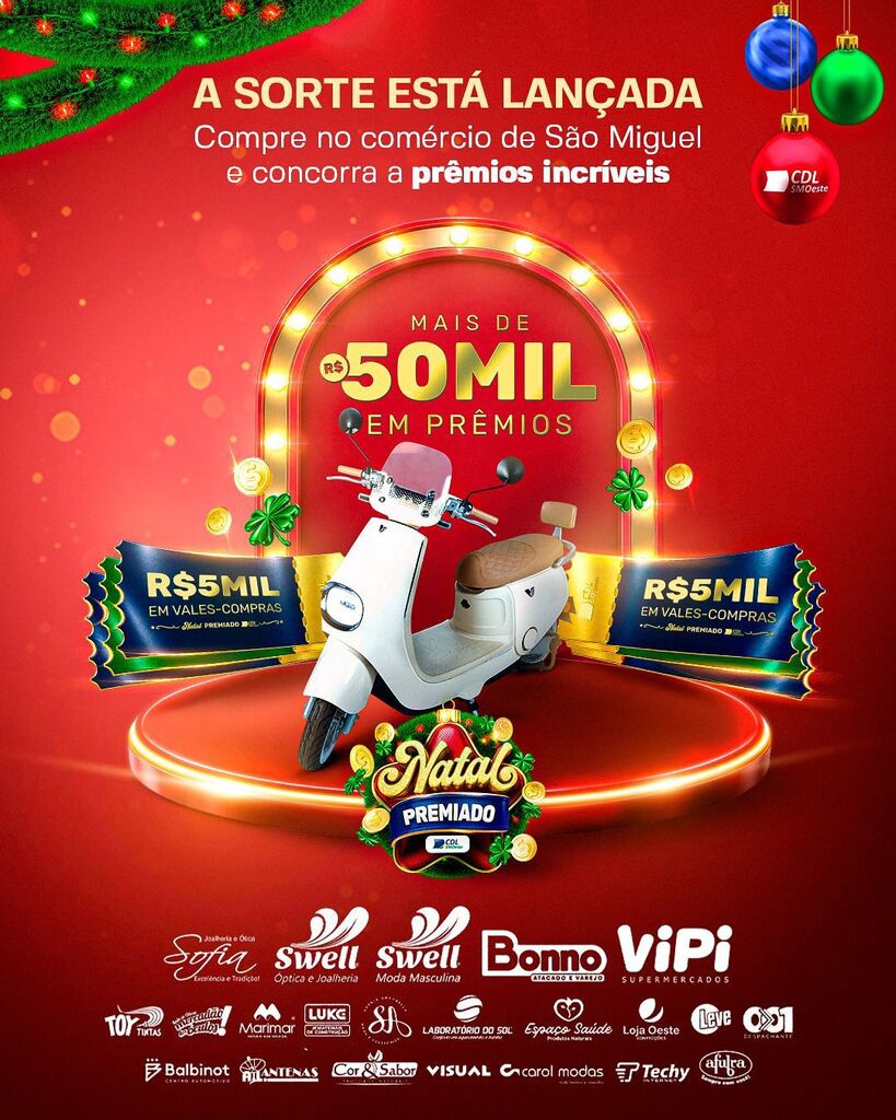 CDL lança Campanha de Natal Premiado 2026 com mais de R$ 50 mil em prêmios