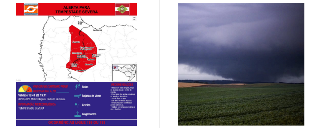 Tornado é confirmado pela Defesa Civil em Campo Erê