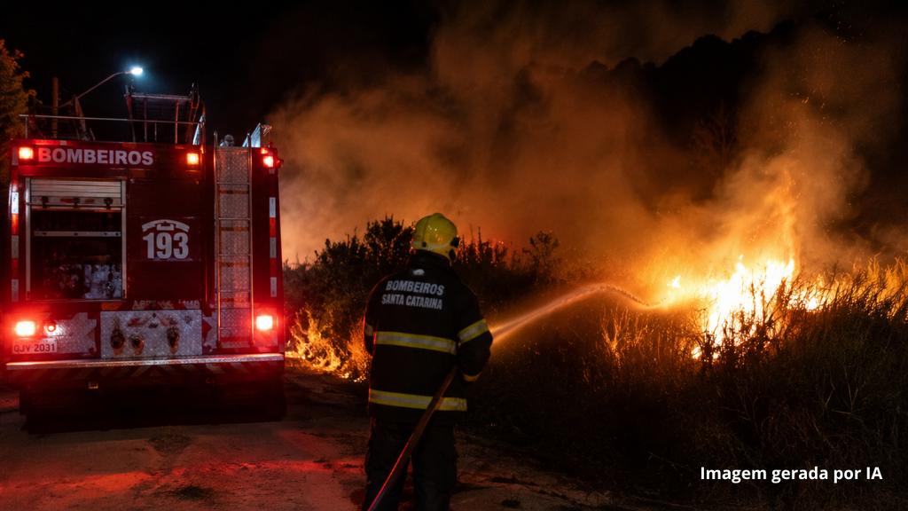 Madrugada de tensão em Imbituba tem dois incêndios em poucas horas