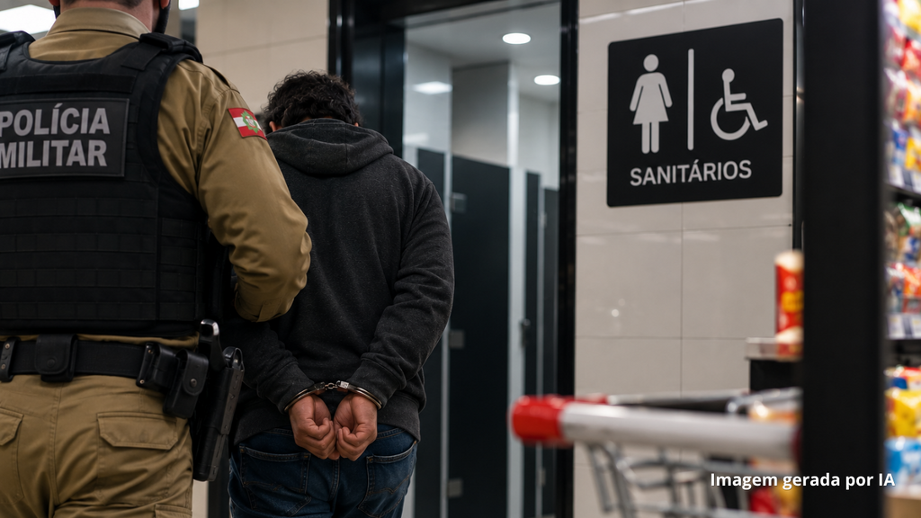 Suspeita de importunação sexual em banheiro de supermercado termina na delegacia em Imbituba
