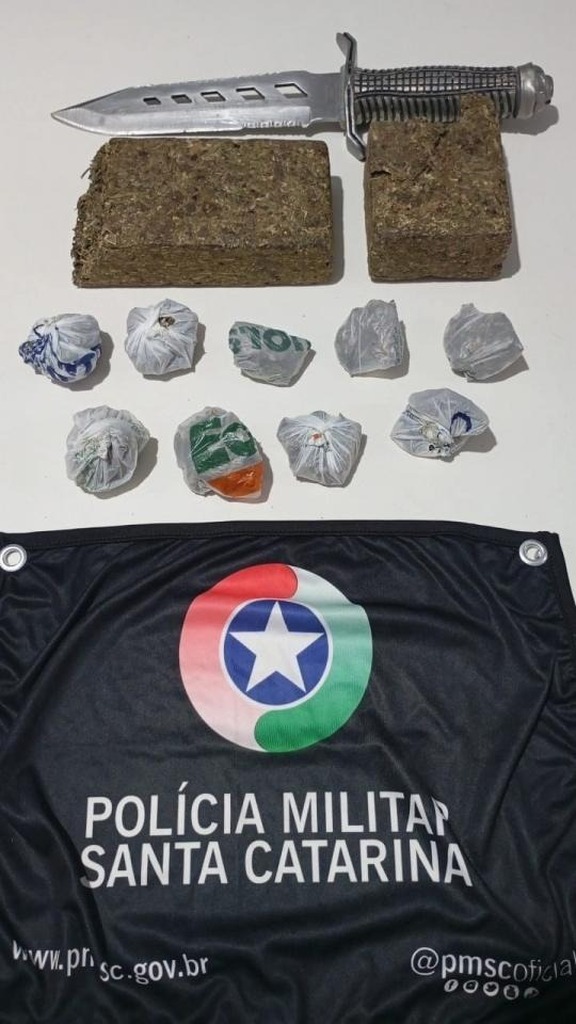PM apreende mais de 400 gramas de maconha durante ação em Herval d’Oeste