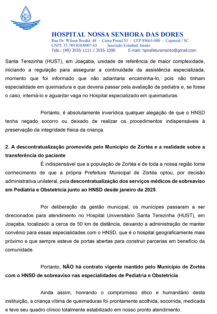 Nota Oficial de Esclarecimento