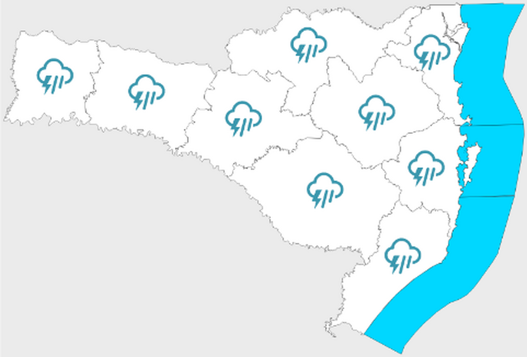 Passagem de uma frente fria deve deixar o tempo instável em todo o estado