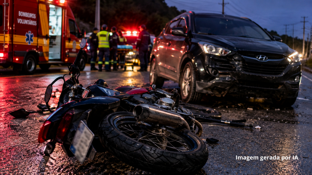 Pai morre após cair de moto com filha de 15 anos e ser atingido por carro em SC