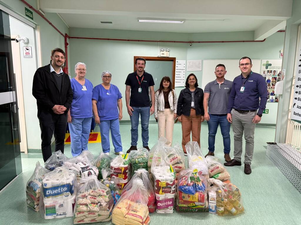 Hospital de Pinhalzinho recebe mais de 300 quilos de alimentos e materiais de higiene