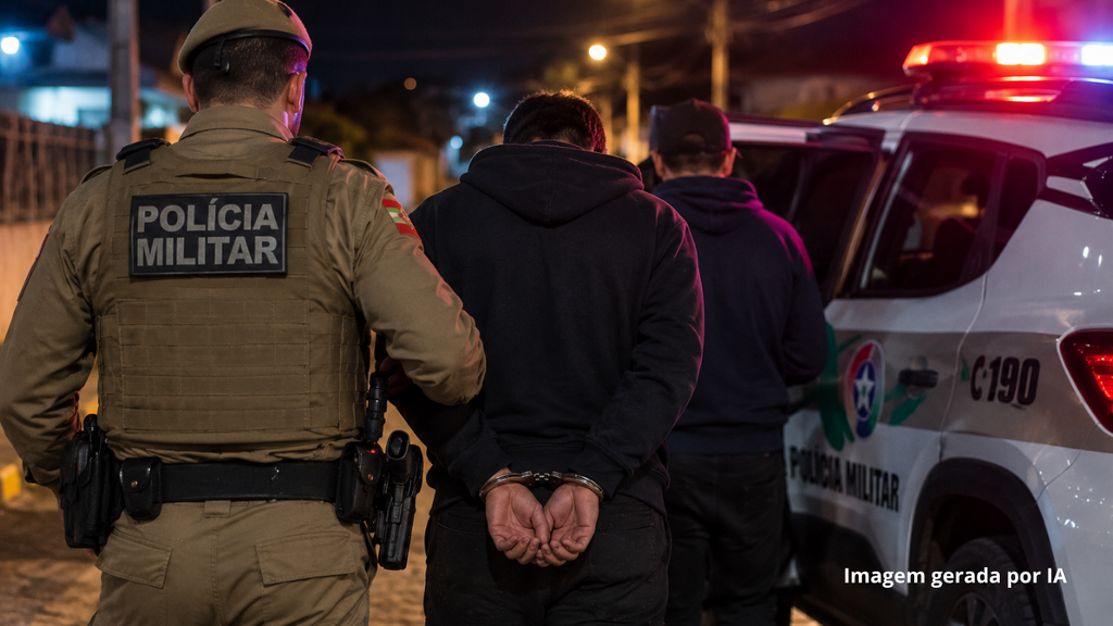 Polícia aborda dois homens de madrugada e descobre que um era procurado em Imbituba