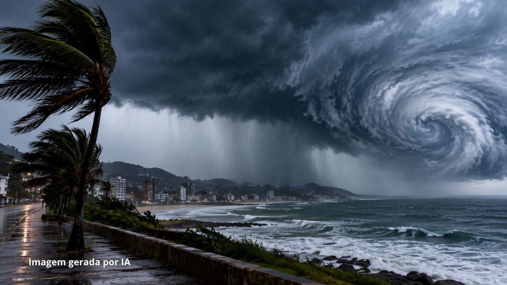 Ciclone muda o tempo e coloca Santa Catarina em alerta para temporais
