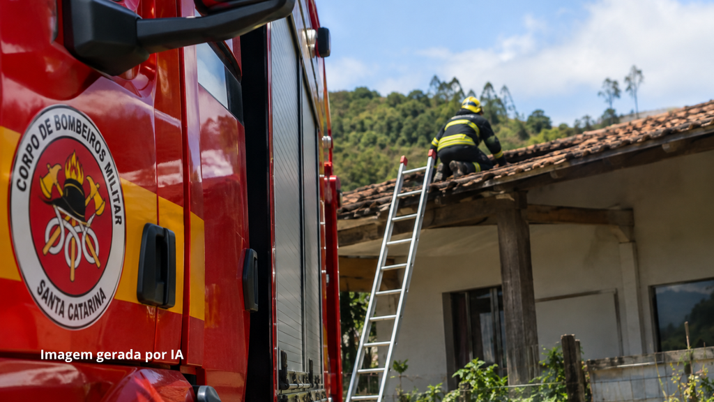 Idoso morre após cair de telhado durante trabalho no interior de SC
