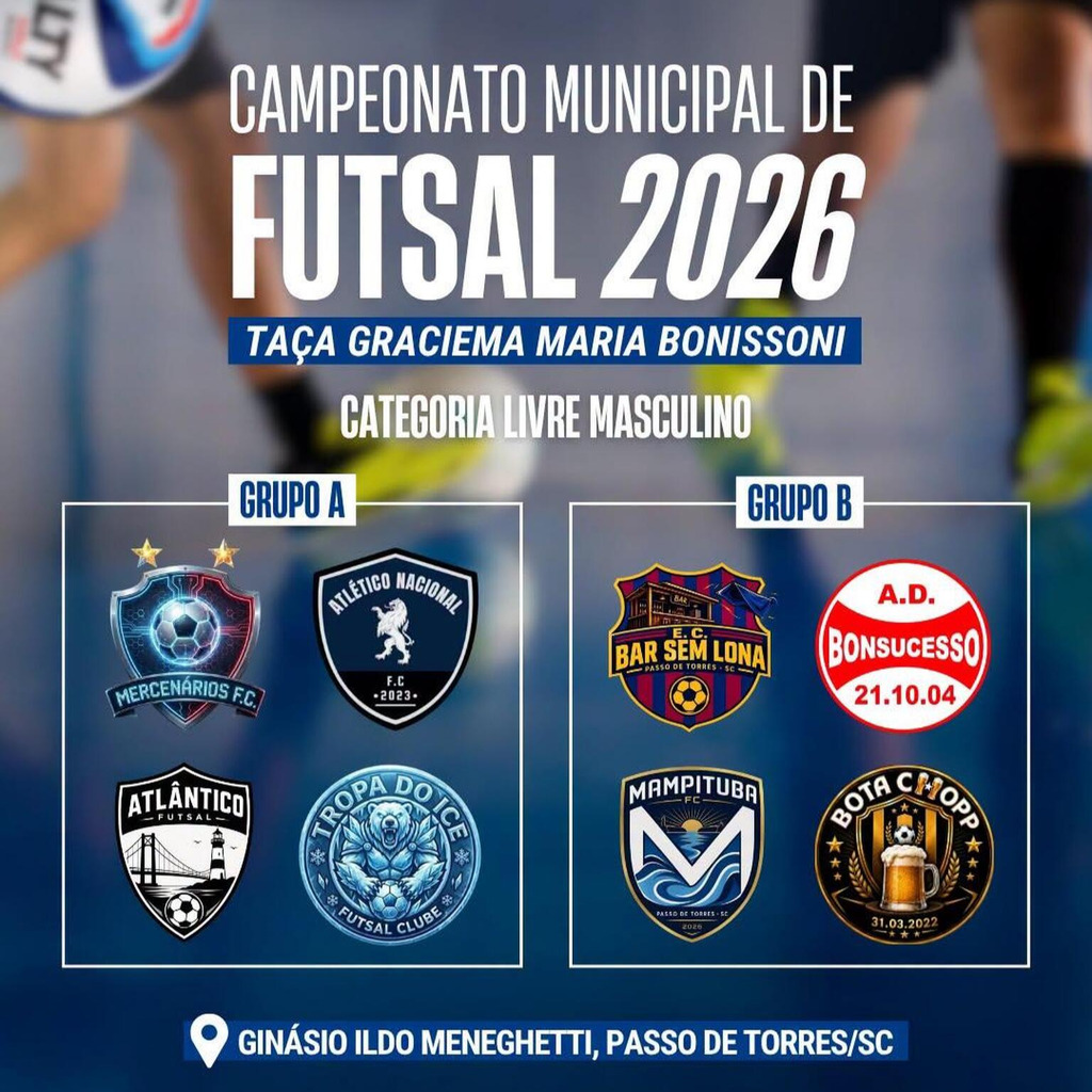 MUNICIPAL DE FUTSAL  INICIA NA SEXTA-FEIRA (09) EM PASSO DE TORRES