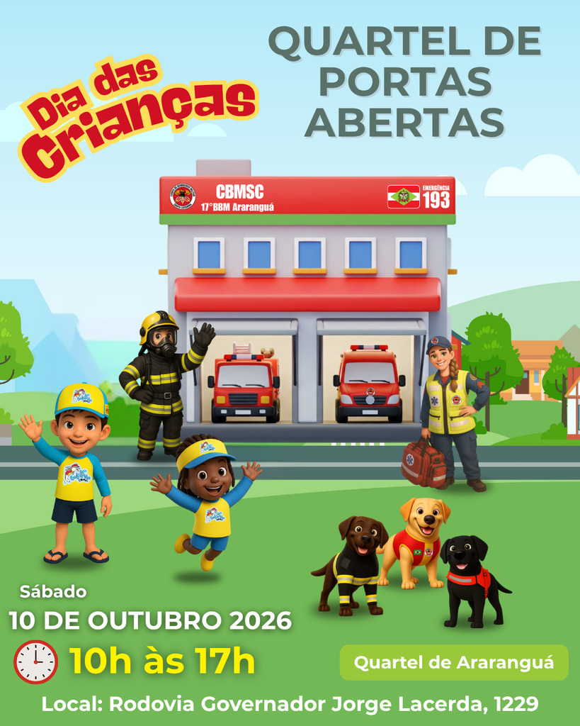 BOMBEIROS PROMOVEM DIA DAS CRIANÇAS COM QUARTÉIS ABERTOS NA REGIÃO DA AMESC
