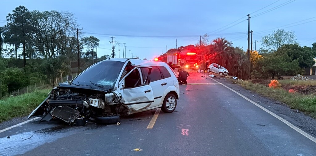 Mulher morre e outras três ficam feridas em acidente na SC-480 em Bom Jesus