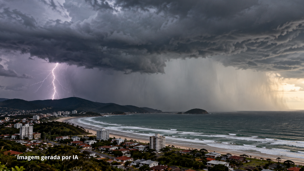 Santa Catarina terá semana de temporais, risco de granizo e chuva persistente; veja a previsão