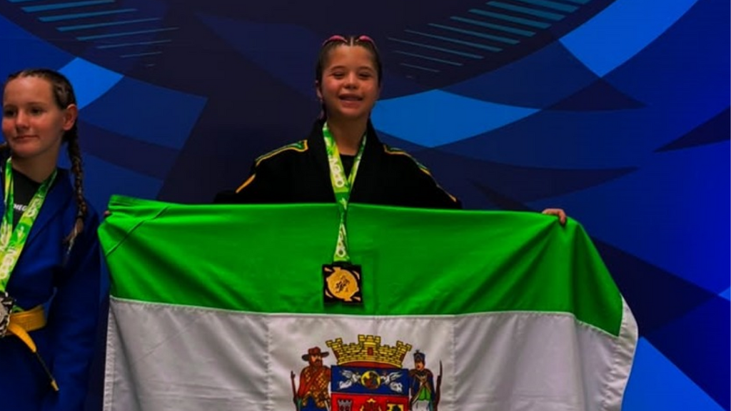 Com apenas 11 anos, atleta de Laguna conquista ouro em torneio internacional de jiu-jítsu