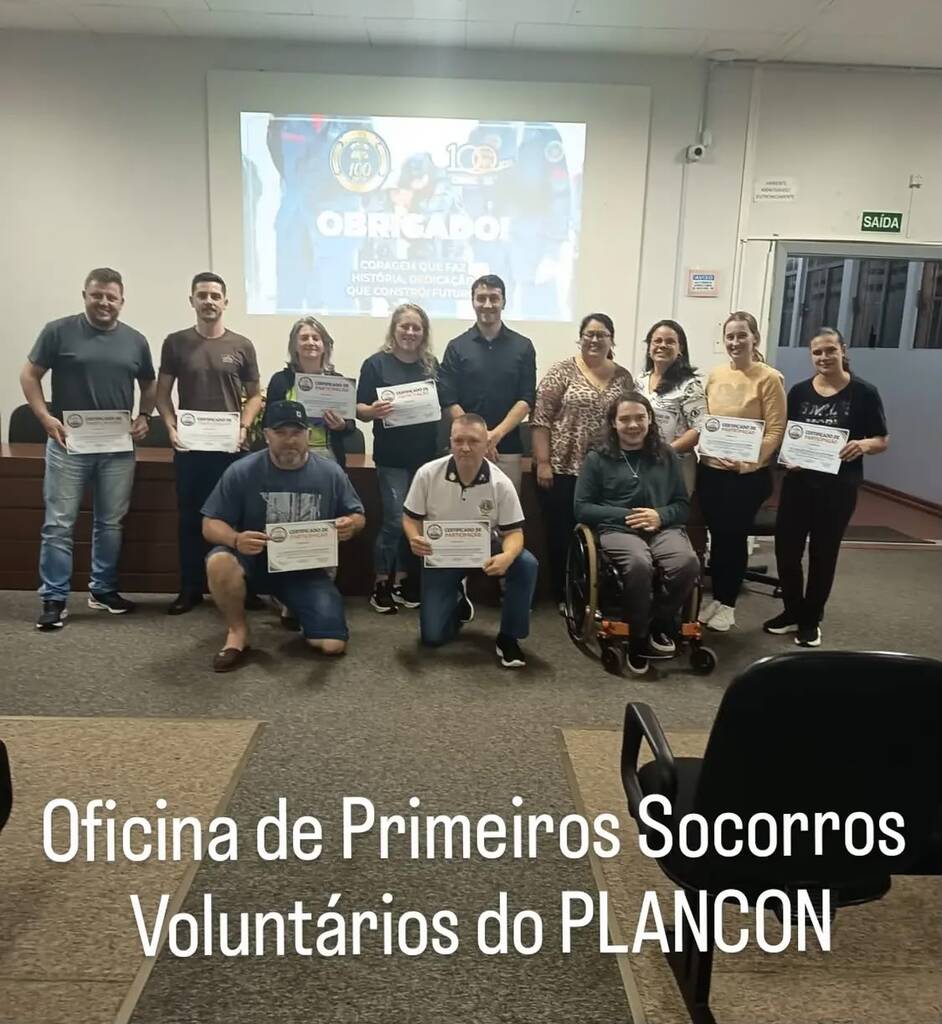 Capacitação de Primeiros Socorros fortalece a preparação dos voluntários do PLANCON em Luzerna