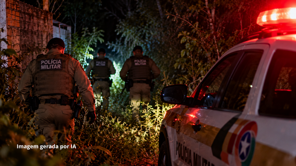 Homem tenta escapar da PM pulando muros, mas acaba preso em área de mata em Imbituba
