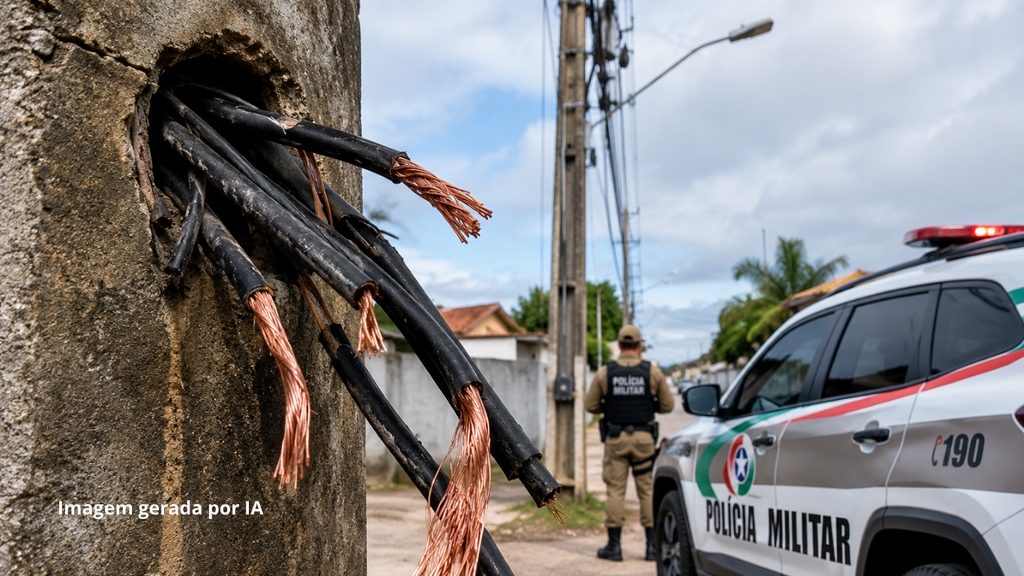 Imbituba tem quase 300 metros de cabos de cobre furtados após queda de energia em bairro