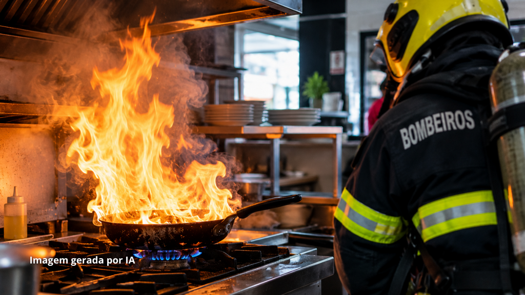 Óleo superaquecido provoca incêndio em restaurante e deixa idosa ferida em Imbituba