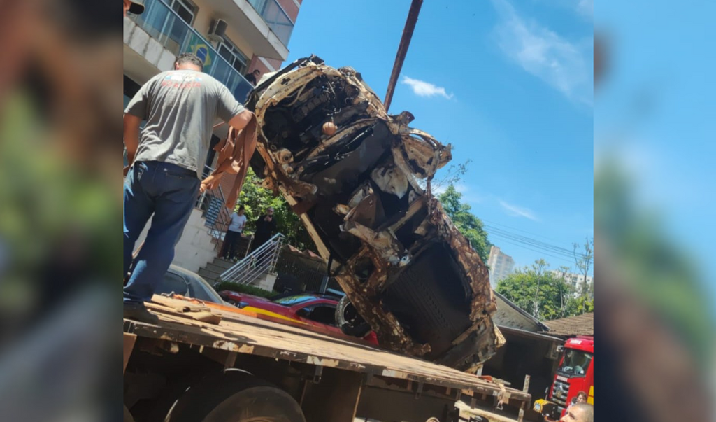 Saveiro levada pela cheia do Rio do Tigre é encontrada em Joaçaba