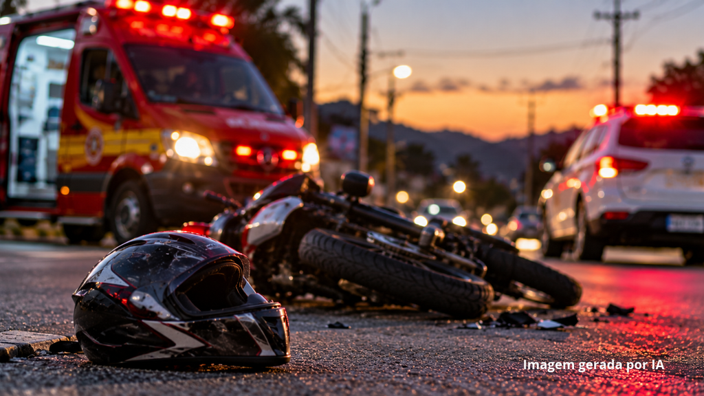 Motociclista de 24 anos sofre convulsão e fica inconsciente após acidente em Imbituba