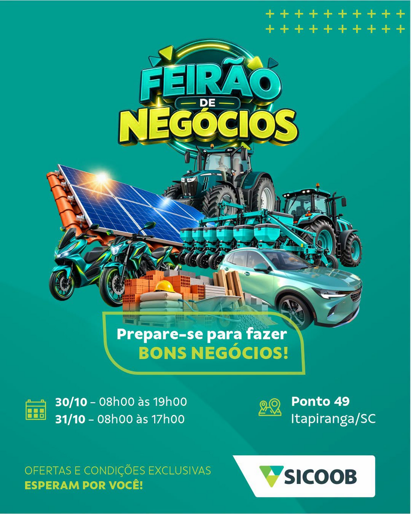 Feirão de Negócios do Sicoob reúne oportunidades e condições especiais em Itapiranga