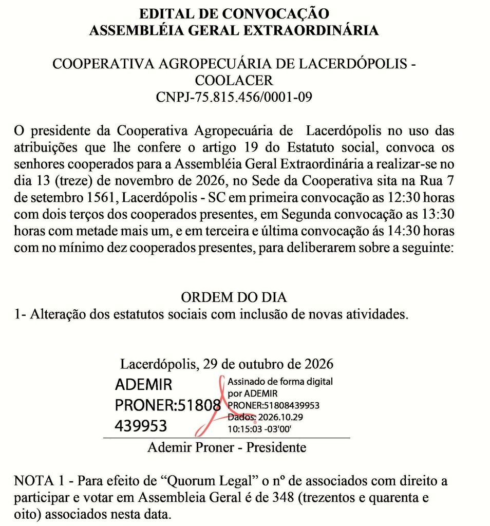 PUBLICAÇÃO LEGAL