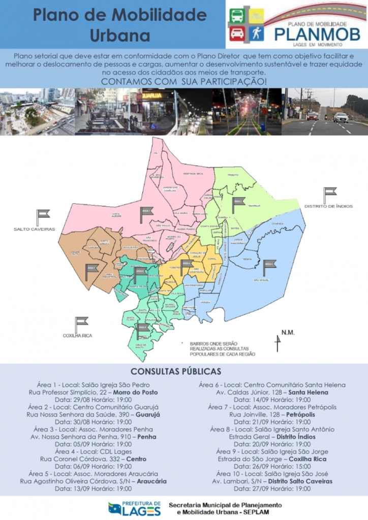 Lages fará10 consultas públicas sobre o Plano de Mobilidade nas áreas urbana e rural