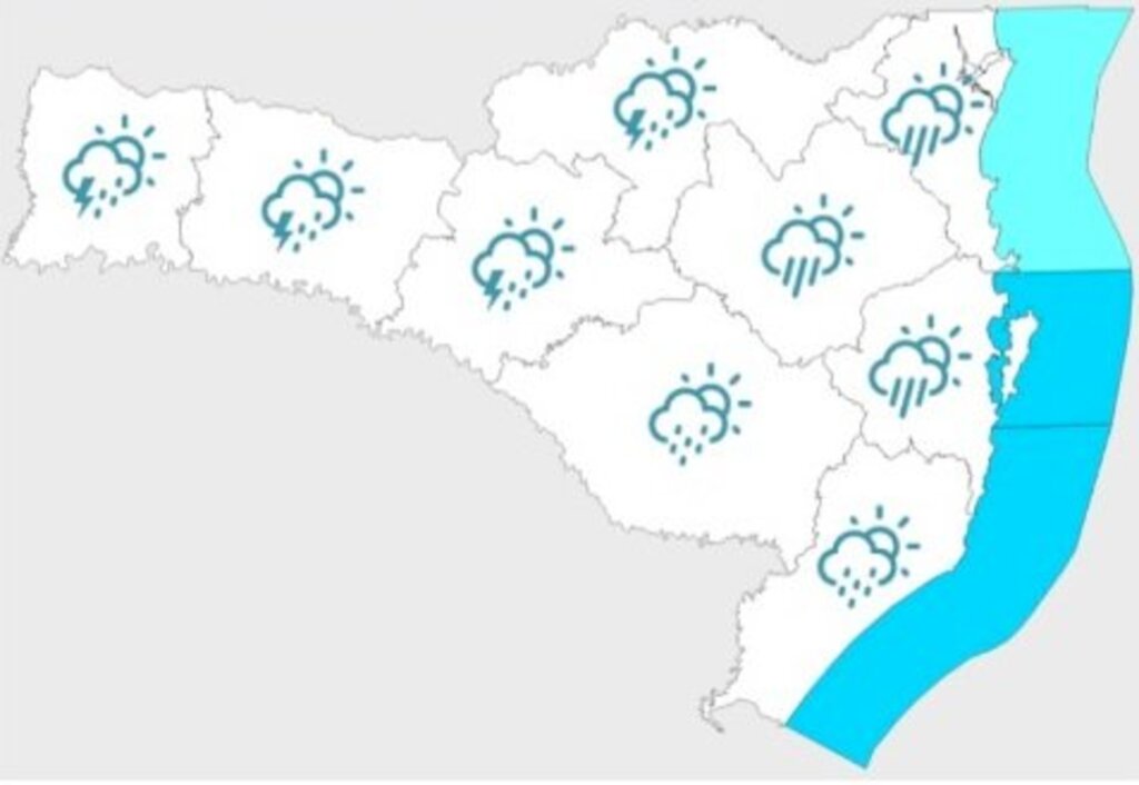 Previsão é de chuva e possibilidade de temporais isolados